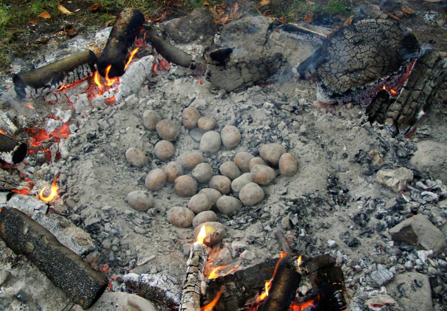 ziemniaki pieczone w ognisku