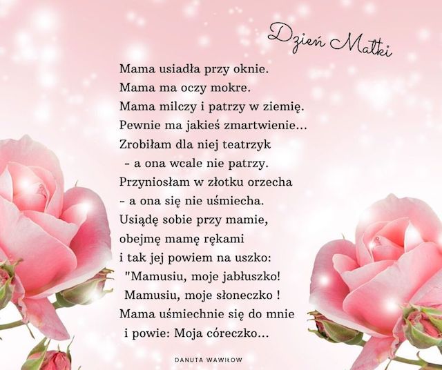 zdjęcie wiersza na dzień matki