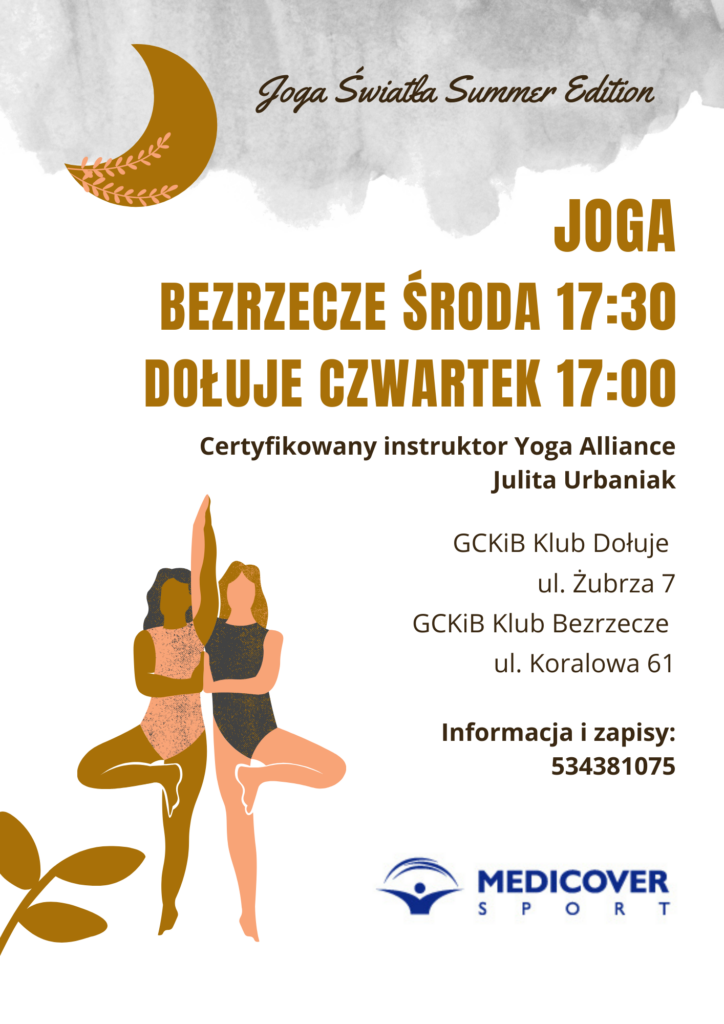 plakaty promujący zajęcia jogi