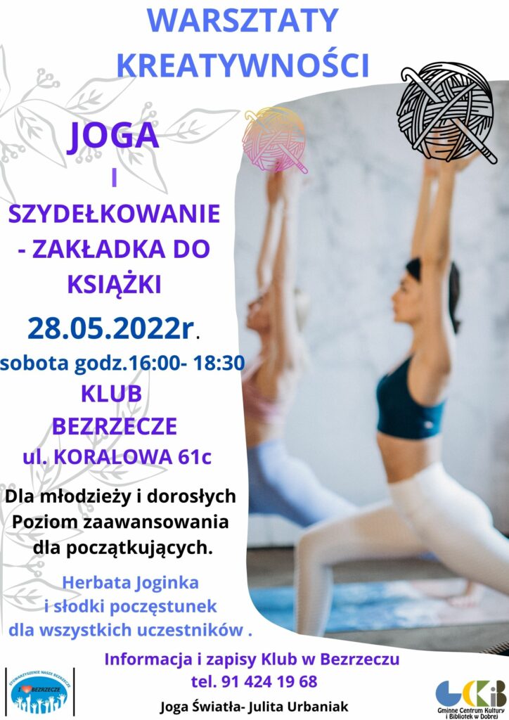 plakat zapraszający na zajęcia jogi